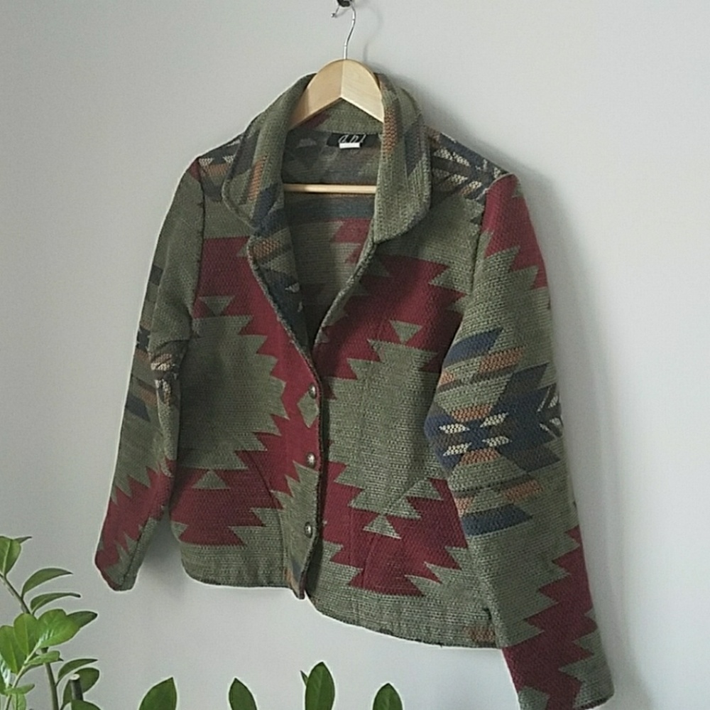 Printed Southwestern Boho Blazer Jacket